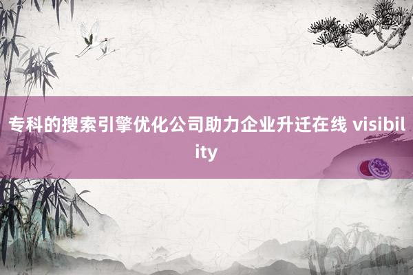 专科的搜索引擎优化公司助力企业升迁在线 visibility