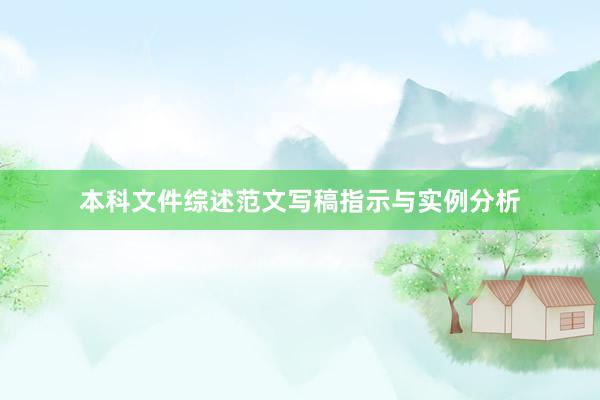 本科文件综述范文写稿指示与实例分析